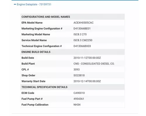 CUMMINS ISC8.3 ECM