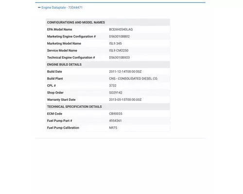 CUMMINS ISL9 ECM