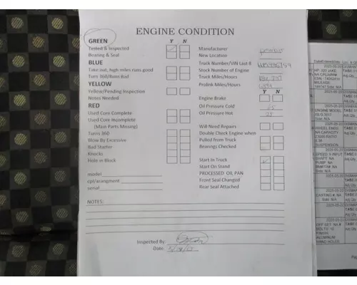 CUMMINS ISLG 3517 ENGINE ASSEMBLY