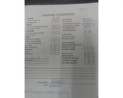 CUMMINS ISLG 3517 ENGINE ASSEMBLY