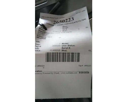 CUMMINS ISL DPF ASSEMBLY (DIESEL PARTICULATE FILTER)