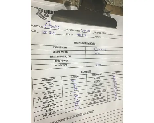 CUMMINS ISM Engine Assembly