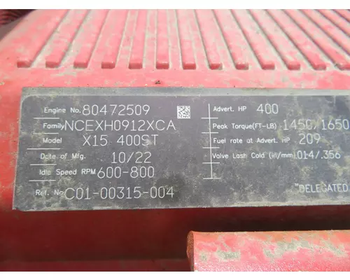 CUMMINS ISX 15 Engine Assembly