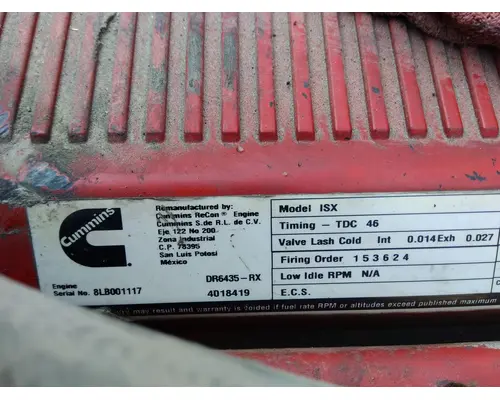 CUMMINS ISX 2732 ENGINE ASSEMBLY