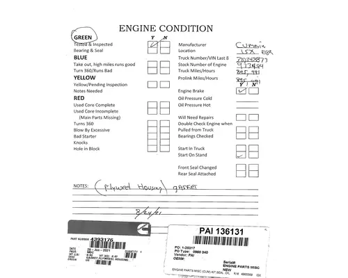 CUMMINS ISX 8285 ENGINE ASSEMBLY