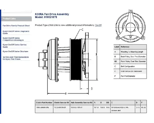 CUMMINS ISX-Kysor_10021878 Fan Clutch