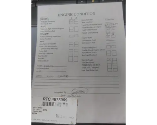 CUMMINS ISX12 4589 ENGINE ASSEMBLY