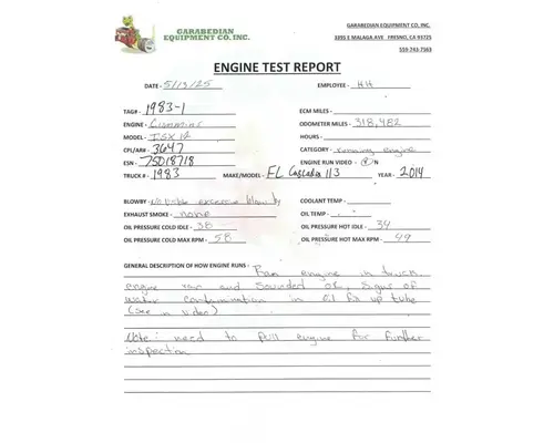 CUMMINS ISX12-G Engine Assembly