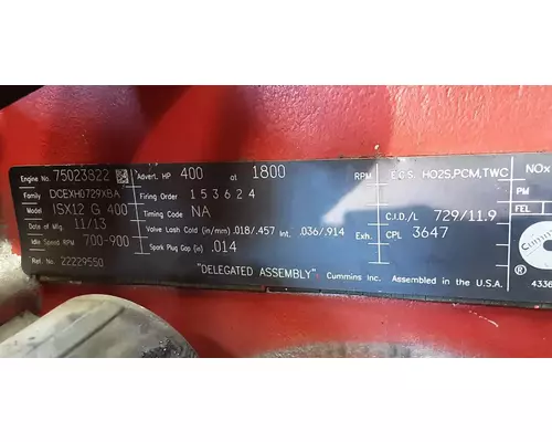 CUMMINS ISX12-G Engine Assembly