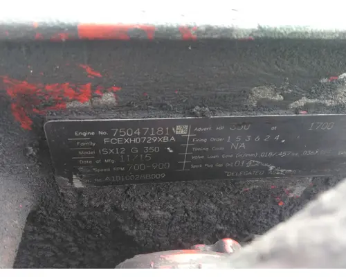 CUMMINS ISX12G 3647 ENGINE ASSEMBLY