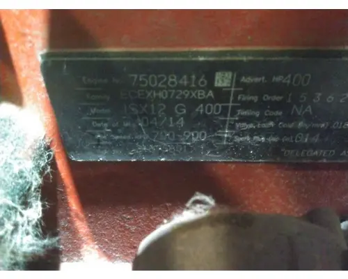 CUMMINS ISX12G 3647 ENGINE ASSEMBLY