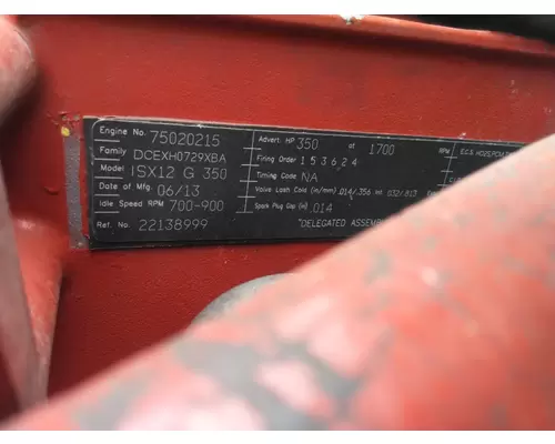 CUMMINS ISX12G 3647 ENGINE ASSEMBLY