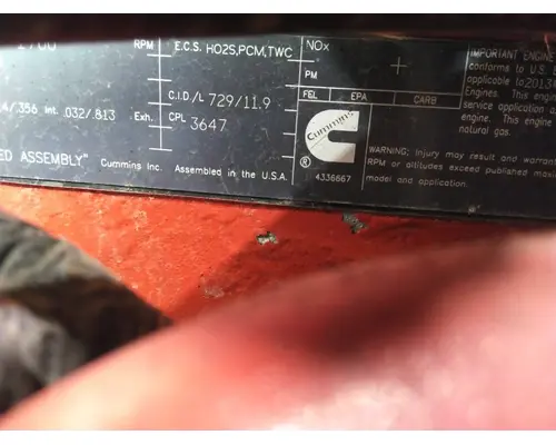 CUMMINS ISX12G 3647 ENGINE ASSEMBLY