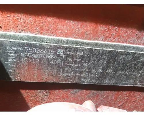 CUMMINS ISX12G 3647 ENGINE ASSEMBLY