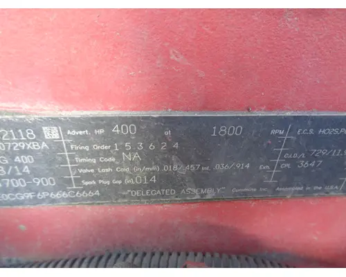 CUMMINS ISX12G 3647 ENGINE ASSEMBLY