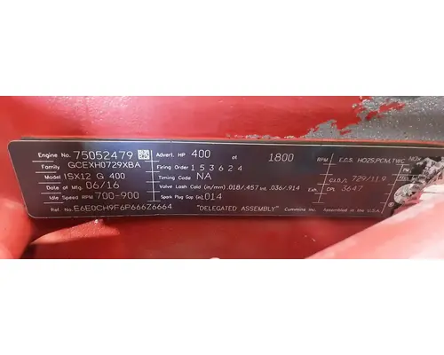 CUMMINS ISX12G Engine Assembly