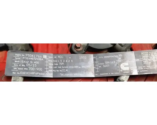 CUMMINS ISX12G Engine Assembly