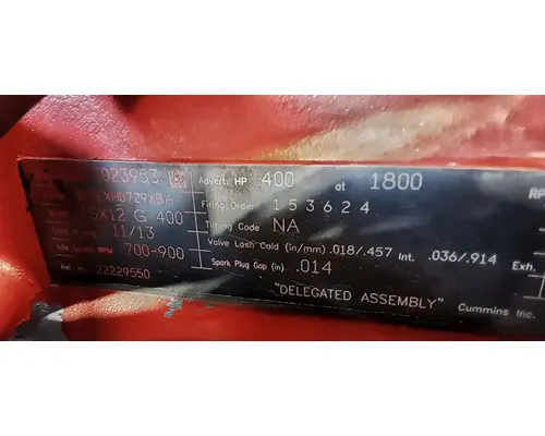 CUMMINS ISX12G Engine Assembly