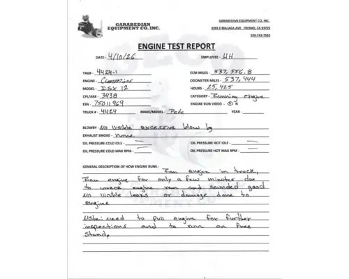 CUMMINS ISX12 Engine Assembly