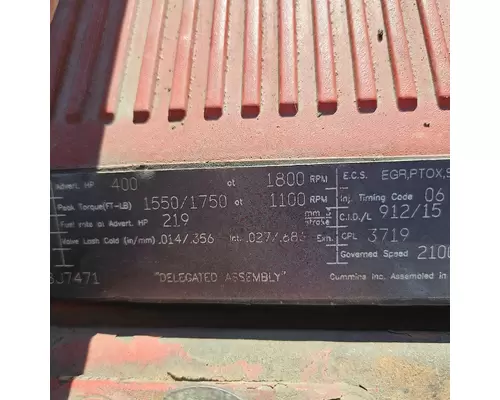 CUMMINS ISX15 3719 ENGINE ASSEMBLY