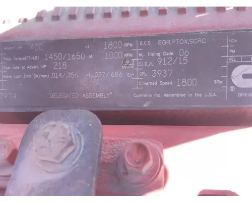 CUMMINS ISX15 3937 ENGINE ASSEMBLY