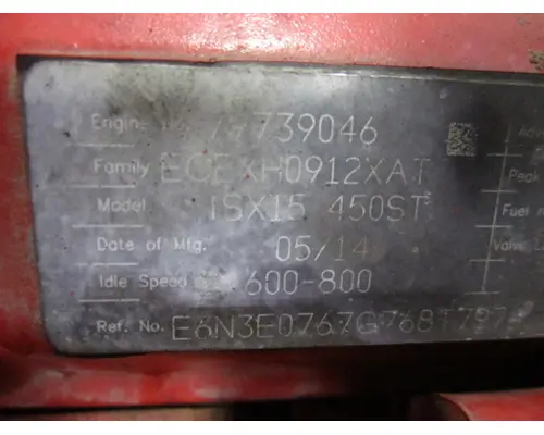 CUMMINS ISX15 3937 ENGINE ASSEMBLY