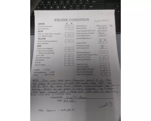 CUMMINS ISX15 4583 ENGINE ASSEMBLY
