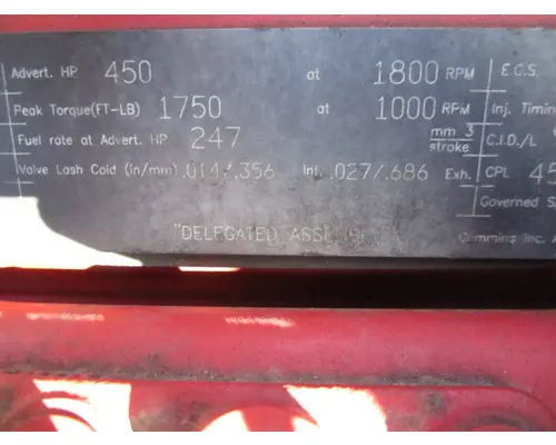 CUMMINS ISX15 4583 ENGINE ASSEMBLY