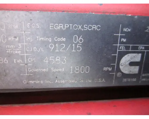 CUMMINS ISX15 4583 ENGINE ASSEMBLY