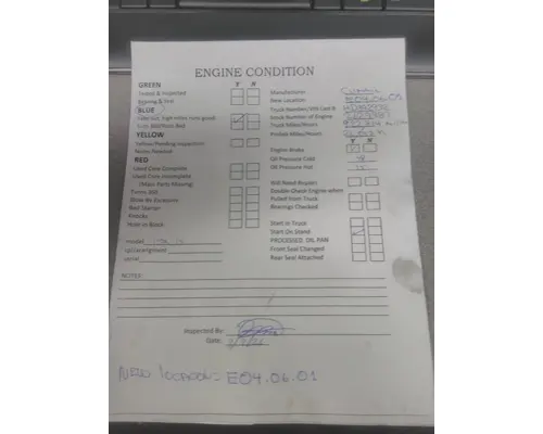 CUMMINS ISX15 4586 ENGINE ASSEMBLY