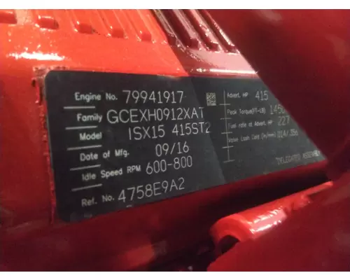 CUMMINS ISX15 4586 ENGINE ASSEMBLY