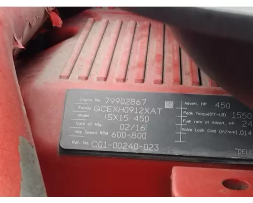 CUMMINS ISX15 4586 ENGINE ASSEMBLY