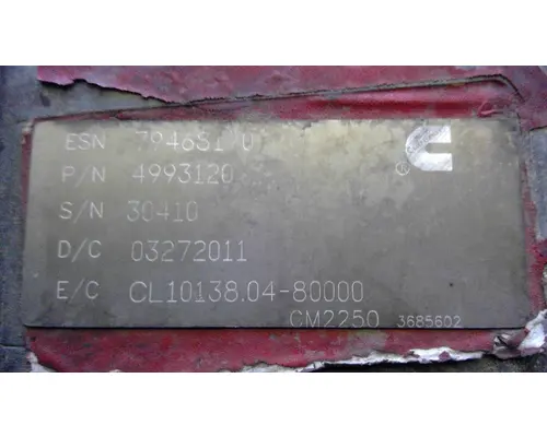CUMMINS ISX15-CM2250_4993120 Electronic Engine Control Module