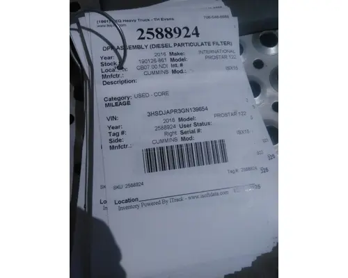 CUMMINS ISX15 DPF ASSEMBLY (DIESEL PARTICULATE FILTER)