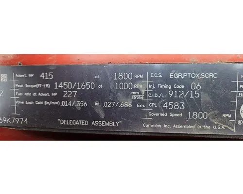 CUMMINS ISX15 Engine Assembly