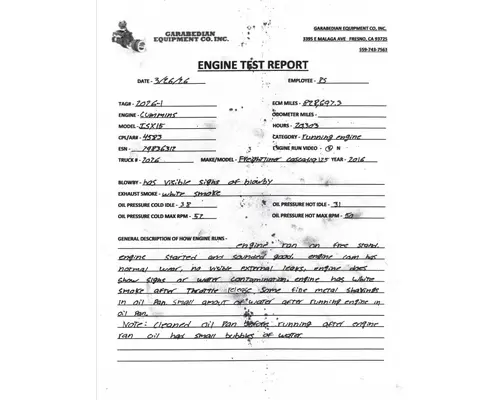 CUMMINS ISX15 Engine Assembly