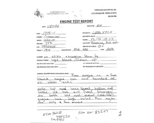 CUMMINS ISX15 Engine Assembly