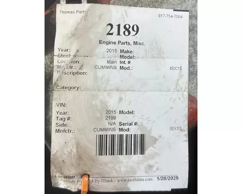 CUMMINS ISX15 Engine Parts, Misc.