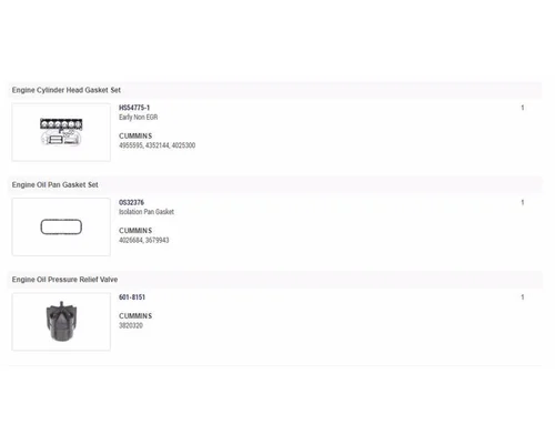CUMMINS ISX15 Engine Reman Kit