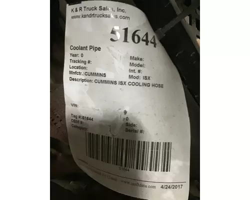 CUMMINS ISX Coolant Pipe 