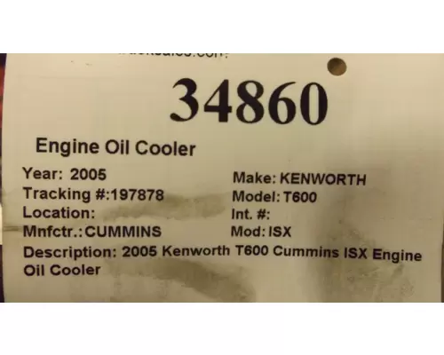 CUMMINS ISX Engine Oil Cooler