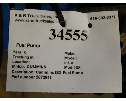 CUMMINS ISX Fuel Pump (Tank)