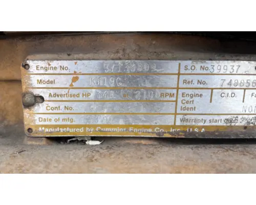 CUMMINS KT19C Engine Assembly