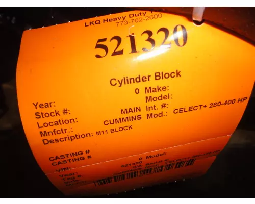 CUMMINS M11 CELECT   280-400 HP CYLINDER BLOCK
