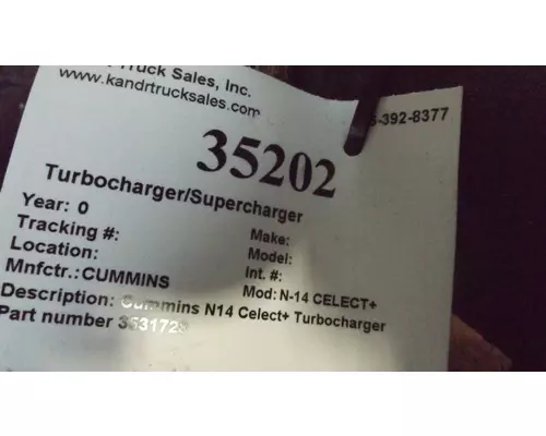 CUMMINS N-14 CELECT+ TurbochargerSupercharger