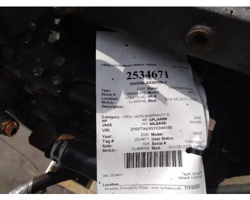 CUMMINS N14 CELECT+ 2592 ENGINE ASSEMBLY