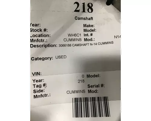 CUMMINS N14 CELECT Camshaft