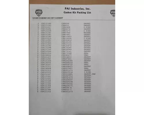 CUMMINS NT855 Engine Parts, Misc.