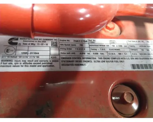 CUMMINS QSB 3857 ENGINE ASSEMBLY