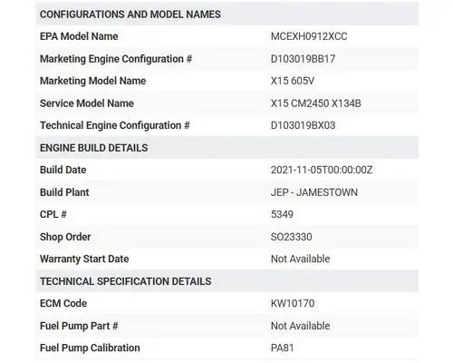 CUMMINS X-15 ECM- Engine Control Module